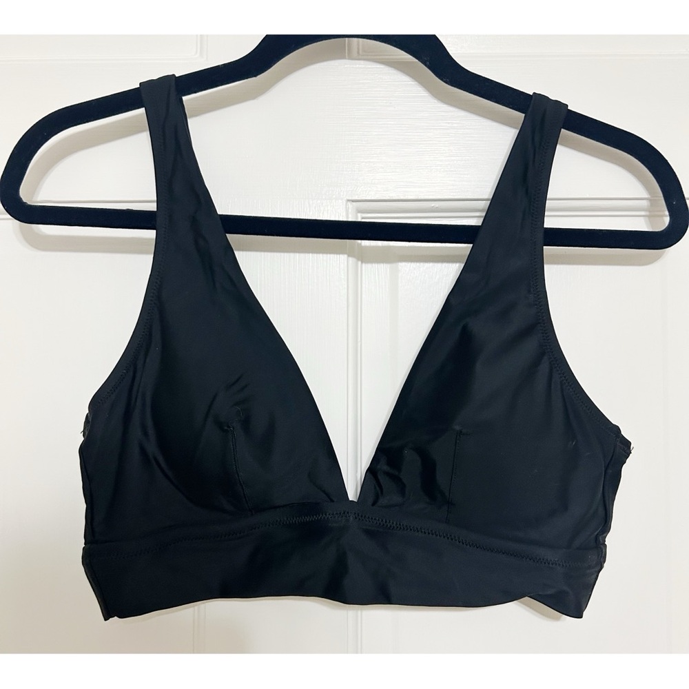 aerie Black V-Neck Bikini Top